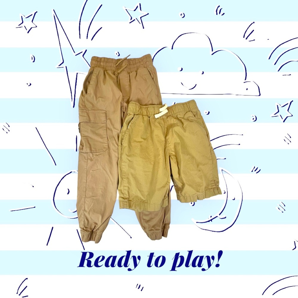 Boys Khaki Cargo Pants and Khaki Shirts  Size 8 Husky